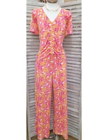 PANTALON FLORES COLOR ROSA