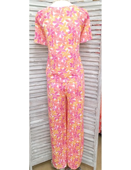 PANTALON FLORES COLOR ROSA