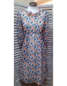 VESTIDO LARGO MANGA CORTA