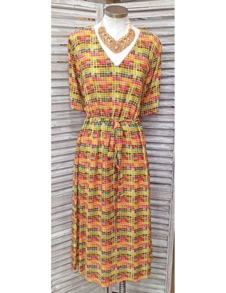 VESTIDO ESTAMPADO VAN DOS MANGA 3/4